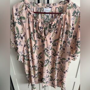 Liz Claiborne Blush Floral Blouse